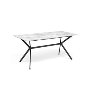 Moadchile - Mesa De Comedor Rectangular Simil Mármol (160Cm)
