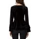 thumbnail image 3 of INSPIRE CHIC Blusa de terciopelo con cuello en V para mujer de Navidad, fiesta de Halloween, manga larga acampanada, peplum, talla S, negro, 3 of 7