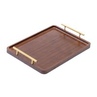 Magideal - Bandeja De Madera Para Servir Aperitivos, Bandeja Con Asas, Bandeja De Exhibición Para Comida, Bandeja Otomana, Bandeja De Mesa De Centro Para Mostrad 40X30Cm