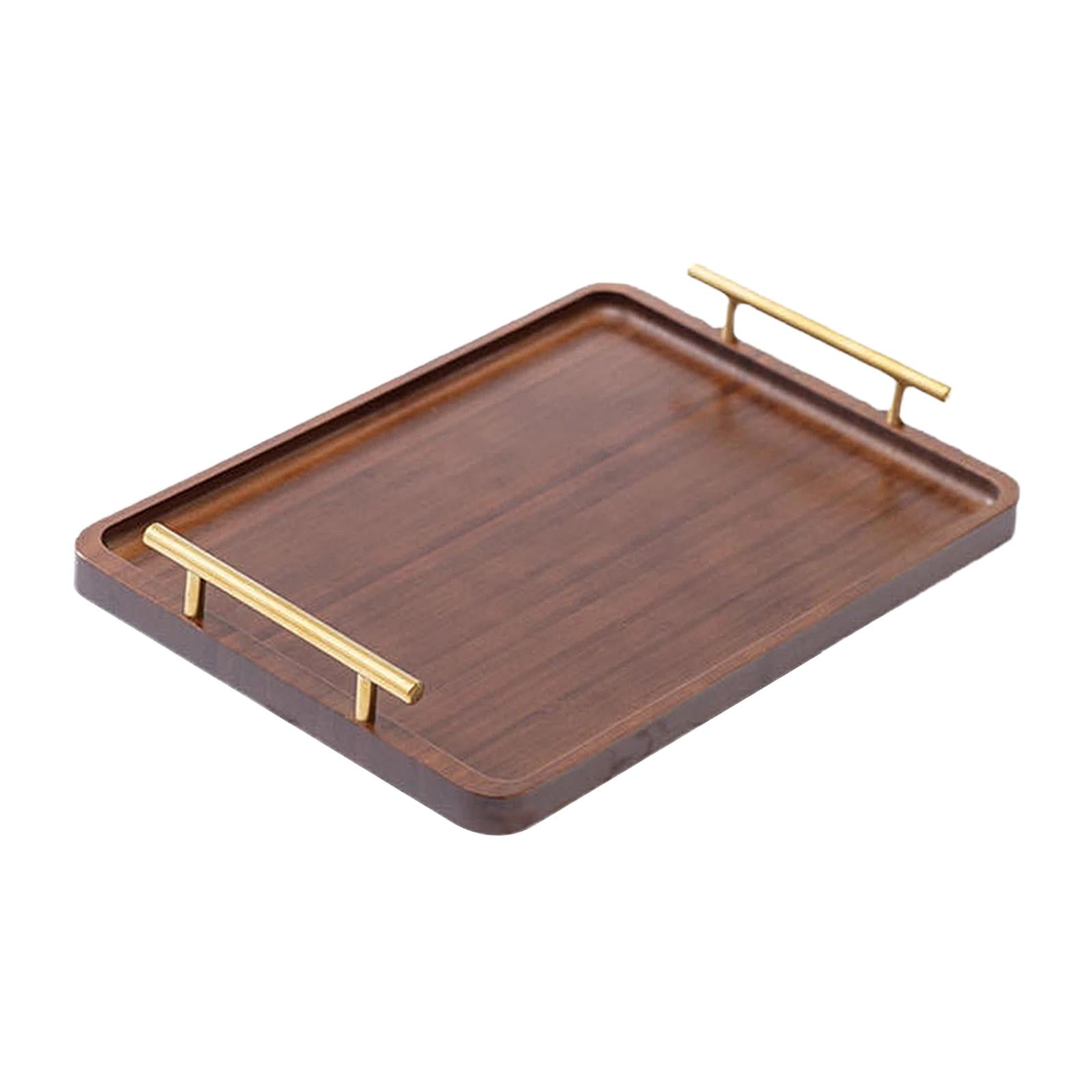 Magideal - Bandeja De Madera Para Servir Aperitivos, Bandeja Con Asas, Bandeja De Exhibición Para Comida, Bandeja Otomana, Bandeja De Mesa De Centro Para Mostrad 40x30cm