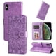thumbnail image 1 of Funda tipo cartera FOXDOCK para iPhone XR , diseño girasol en relieve, cuero PU, cierre magnético, soporte y tarjetero, 1 of 5