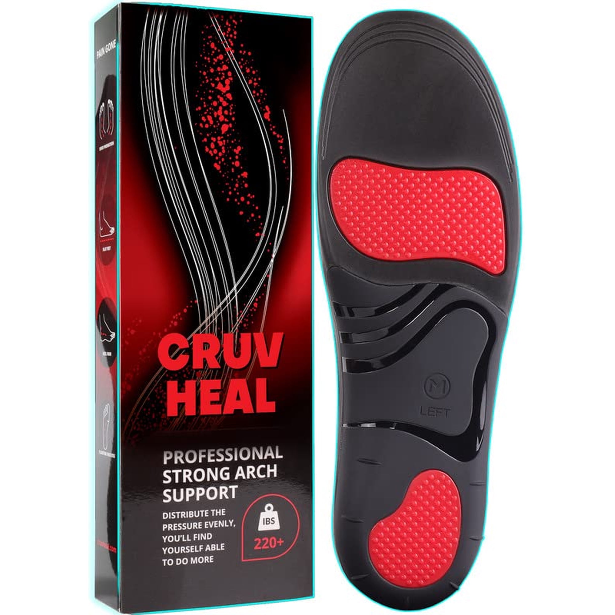 Plantillas Cruvheal Para Fascitis Plantar, Fuerte Soporte Para El Arco