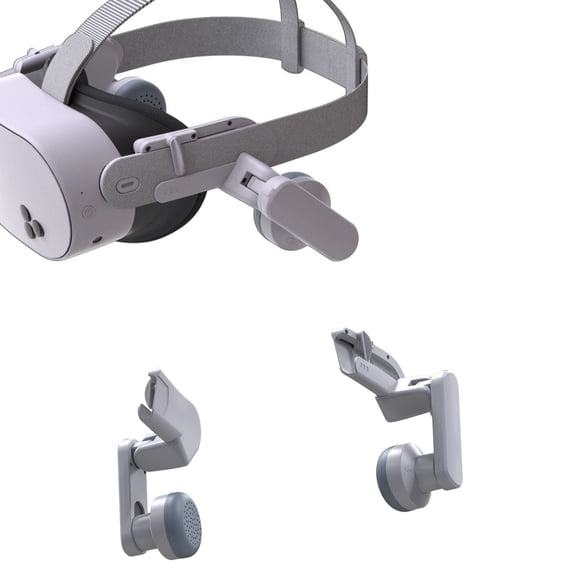 Auriculares VR Headset con mejora de sonido Hi-Fi, orejeras ajustables y almohadillas de espuma con memoria, ultraligeros y compatibles con los auriculares VR Meta Quest 3/3S-Blanco