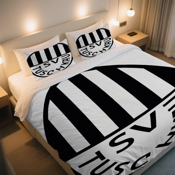TSV Oval Logo with Stripes Duvet Cover Set Digital Print AllSeason Comfortable and Breathability
