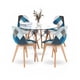 thumbnail image 1 of Comedor Mesa Eames Redonda vidrio 80cm + 4 Sillas Patchwork Wood Celeste, 1 of 3