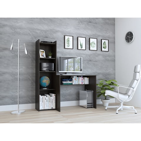 Tuhome - Escritorio Con Biblioteca Napoli Wengue 150X127,1X50 Cm