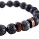 thumbnail image 3 of Pulsera unisex elástica con piedra volcánica y larvikita, 3 of 7