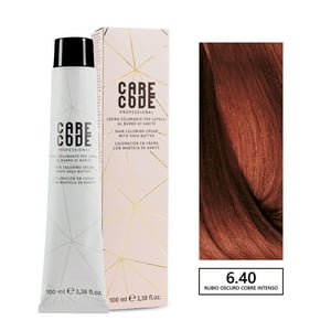 Care Code - Tintura Profesional Permanente 100Ml Rubio Oscuro Cobre Intenso 6,40 + Oxigen 150 Ml 20 Vol