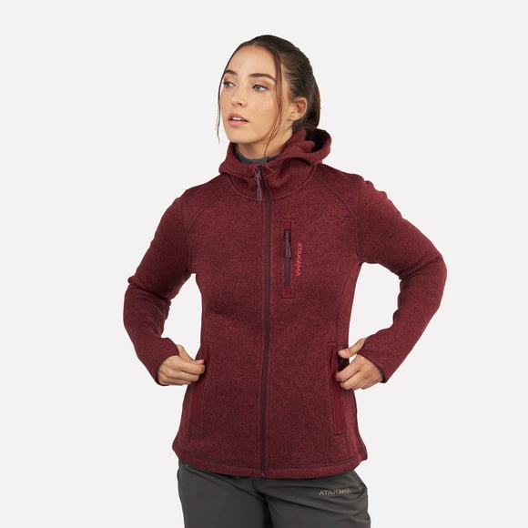 Polar Tejido Mujer Full-zip Jaspeado Tundra Burdeo Atakama Outdoor