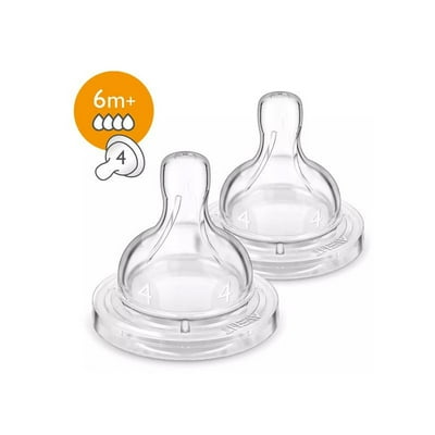 Chupete Tetina Flujo Denso 6M Transparente Avent