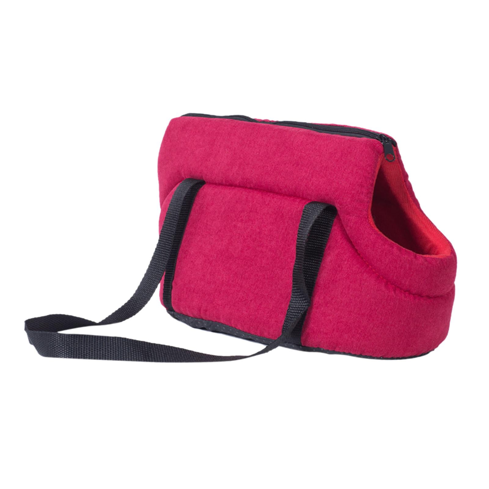Ioensy - Portador De Mascotas Portátil Bolsa De Viaje Bolsa De Hombro Transpirable Senderismo Perro Asiento De Coche Rojo 45x22x20cm