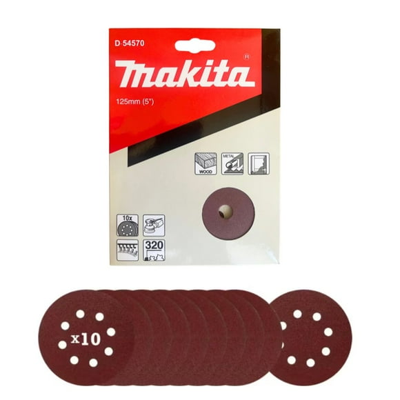 Discos Lija Con Velcro 125mm G320 10 Pzs Makita D-54570