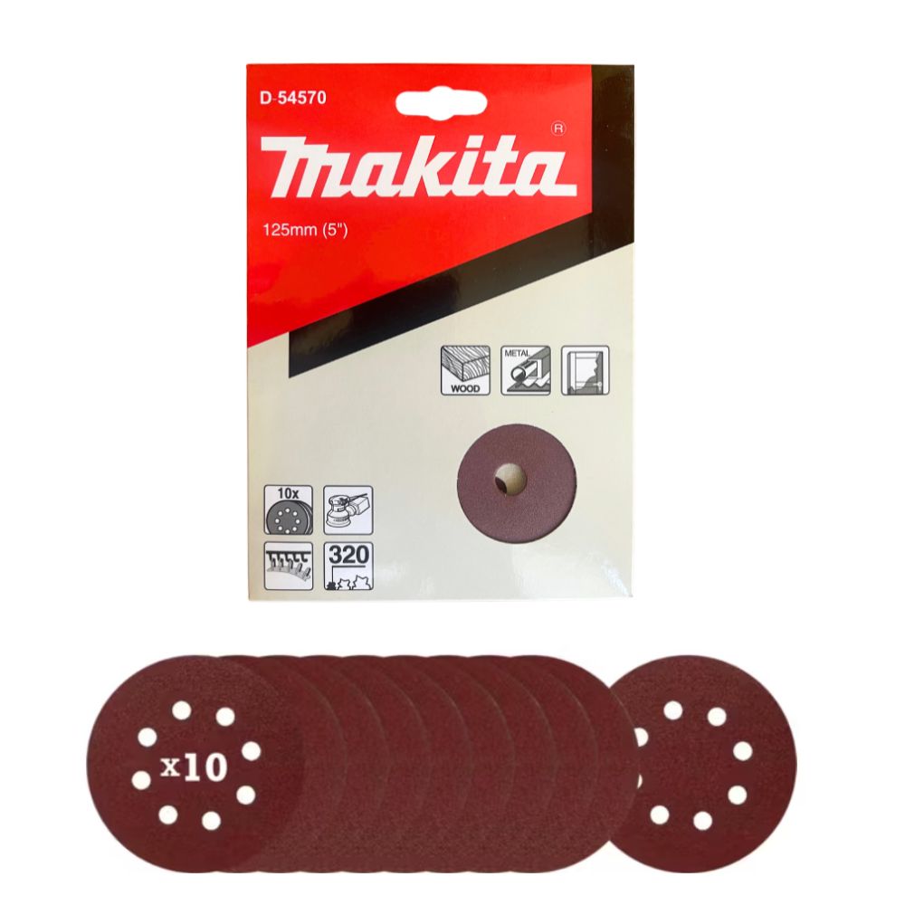 Discos Lija Con Velcro 125Mm G320 10 Pzs Makita D-54570