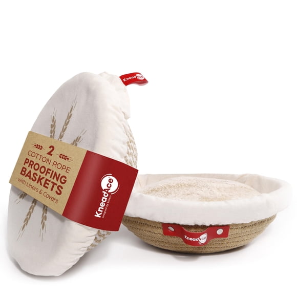 Juego de cestas de prueba KneaDace, cuerda de algodón, banneton, pan