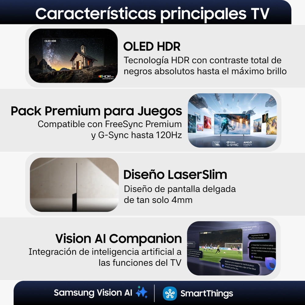 Televisor 48" OLED S85H 4K Samsung Vision AI Smart TV (2026) + Control por Voz, foto 4