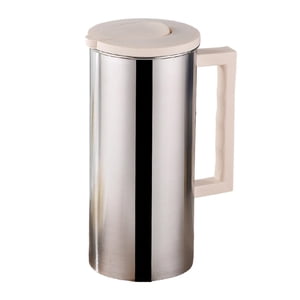 Bothyi - Hervidor De Agua Fría De 1,6 L Y Jarra De Agua De Metal Con Tapa Para Restaurante, Hotel, Hogar, Beige
