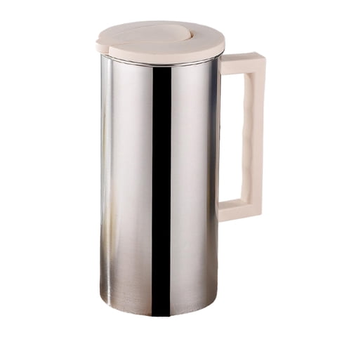 Bothyi - Hervidor De Agua Fría De 1,6 L Y Jarra De Agua De Metal Con Tapa Para Restaurante, Hotel, Hogar, Beige