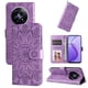thumbnail image 3 of Funda tipo cartera FOXDOCK para Realme 12 5G , diseño girasol en relieve, cuero PU, cierre magnético, soporte y tarjetero, 3 of 5