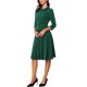 thumbnail image 4 of INSPIRE CHIC Conjuntos de Traje de Falda de Negocios para Mujeres 2 Piezas Conjuntos Oficina Chaqueta Blazer de Manga 3/4 Faldas Plisadas S Verde Oscuro, 4 of 5