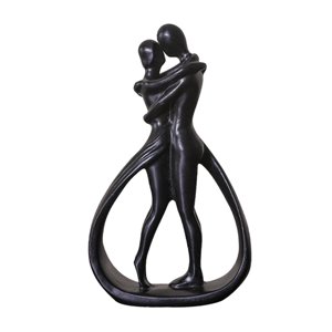 Bothyi - Escultura De Amantes De La Estatua De Pareja Para Gabinete De Entrada De Mesa Decoración Del Hogar Negro