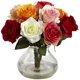 thumbnail image 2 of Arreglo floral con forma de rosa casi natural con jarrón de 11 cm de alto y 11 cm de ancho, 2 of 8