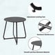 thumbnail image 4 of Mesa auxiliar de patio Meluvici, redonda, impermeable, de metal y acero negro, 4 of 7