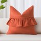thumbnail image 2 of REGALWOVEN Fundas de Cojín Decorativas Boho Sólidas Juego de 1 con Volantes para Sofá Sala de Estar Decoración del Hogar Naranja 18" x 18", 2 of 7