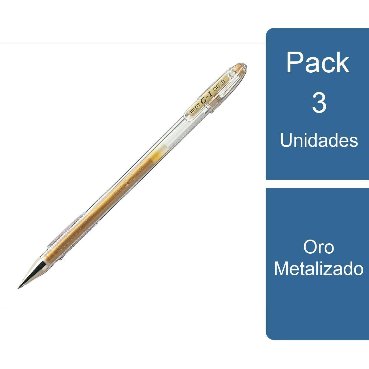 Pilot - Pack 3 Lápiz Gel G-1 0.7 Oro Metalizado