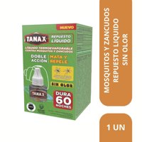 Insecticida Eléctrico Repuesto Termoevaporable Mata Mosquitos Y Zancudos Sin Olor 27.5 Ml Tanax