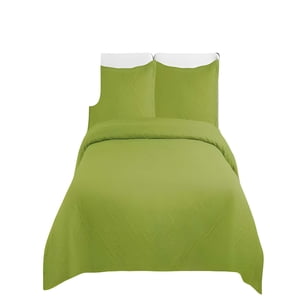 Genérico - Quilt Cubrecama De Verano Con Colores Lisos 2 Plazas Verde