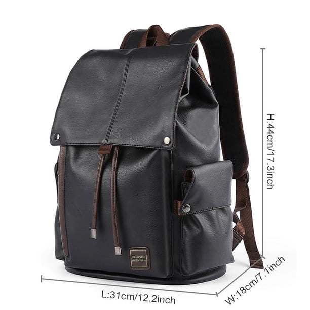 Men Leather Backpack Travel Multi Male Mochila Fashion Large Capacity For Boy 15.6" Laptop School Bag College Style Women