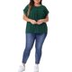 thumbnail image 4 of Agnes Orinda Blusas de Tallas Grandes para Mujer Chiffón con Lunares Suizos Mangas Cortas Encaje Crochet Blusa Plisada 6X Verde Oscuro, 4 of 8