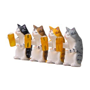Magideal - 4 Resina Gato Animal Modelo Coleccionable Mini Accesorios Escritorio Decoración Artesanía Escultura Para Escritorio Cumpleaños Regalo Fiesta Niños