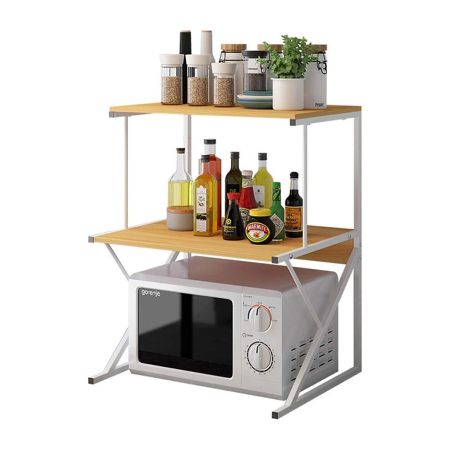 Importclick - Estante Rack Cocina Microondas Organizador Blanco 64x54x37 Cm