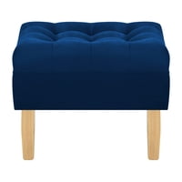 Bodevir - Pouf Wood 1C Felpa 05 Azul Marino