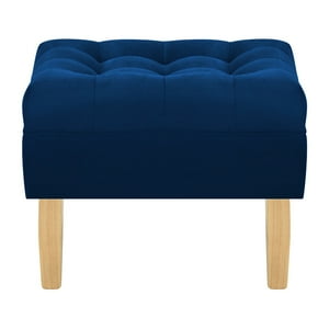 Bodevir - Pouf Wood 1C Felpa 05 Azul Marino