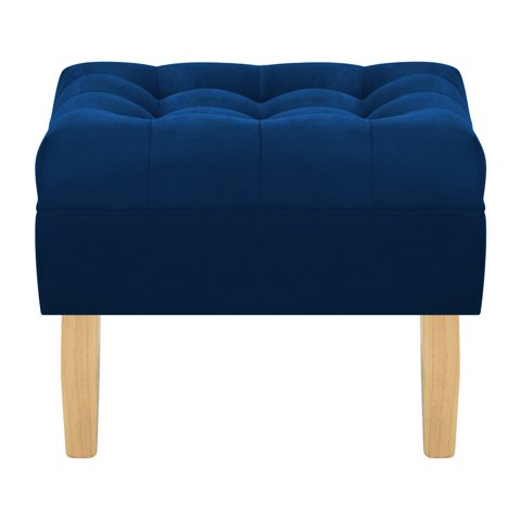 Bodevir - Pouf Wood 1C Felpa 05 Azul Marino