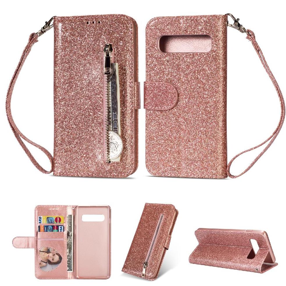 Funda Para Foxdock Elegante Funda Samsung Galaxy S10 Lite Glitter Con Cremallera-Ideal Para El Uso Diario