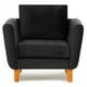 thumbnail image 1 of Sillón Thomas Felpa Negro, 1 of 2