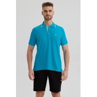 Fashionspark - Polera Hombre Piqué Básica Lisa Turquesa - Ll