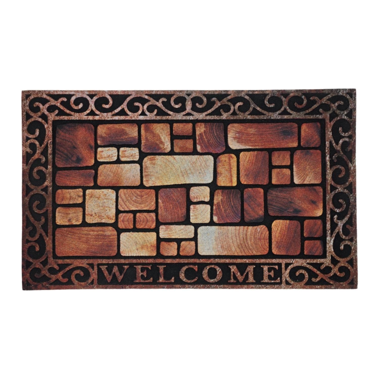 Fliperex - Alfombra Limpiapies Felpudo Alfombra De Entrada Vintage Café Negro