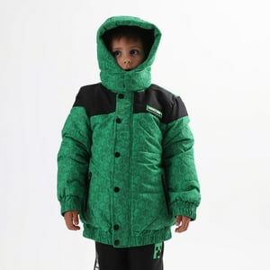 Parka Oficial Minecraft Estampado Creeper Con Capucha - Niños 4-12 Años