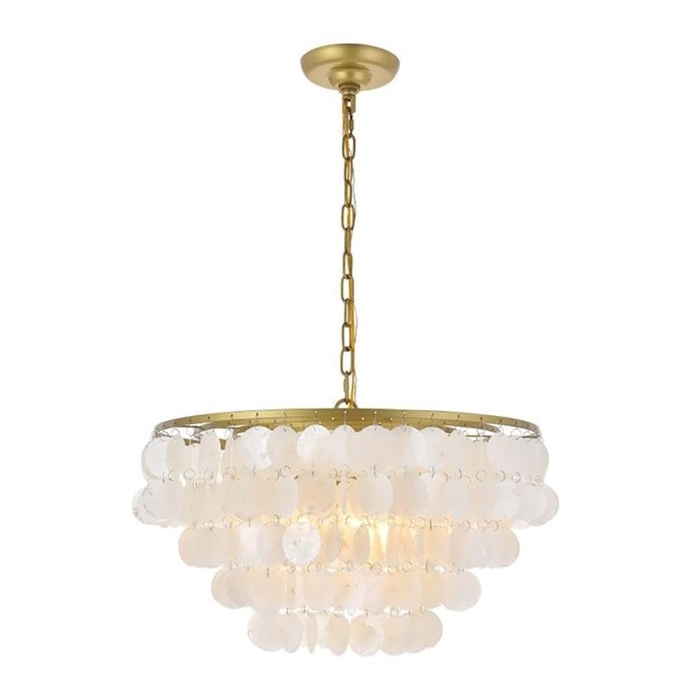 Lámpara Colgante Living District Selene 33x51cm Latón Blanco