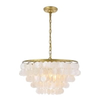 Lámpara Colgante Living District Selene 33X51Cm Latón Blanco