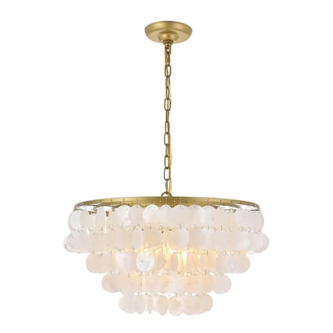 Lámpara Colgante Living District Selene 33X51Cm Latón Blanco