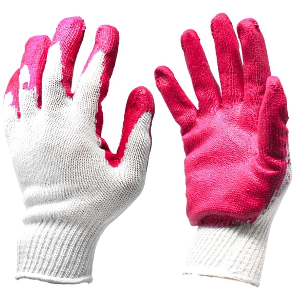 Guantes protectores CBC Crown de látex rojo revestidos con palma