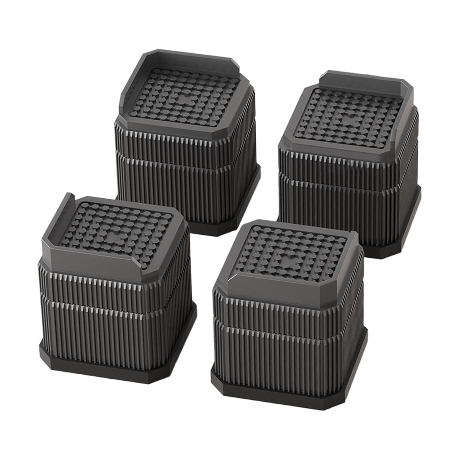 Magideal - 4 Extensores De Patas Para Mesa De Cama, Escritorio Y Silla, Antideslizantes, Portátiles, De Instalación Rápida, Para Muebles, Elevadores De Cama Y So Negro