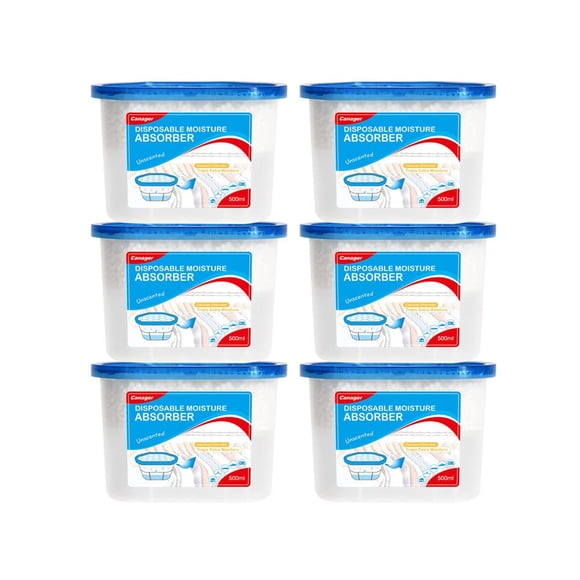 Caja absorbente de humedad CANAGER sin fragancia, 500 ml, 6 paquetes
