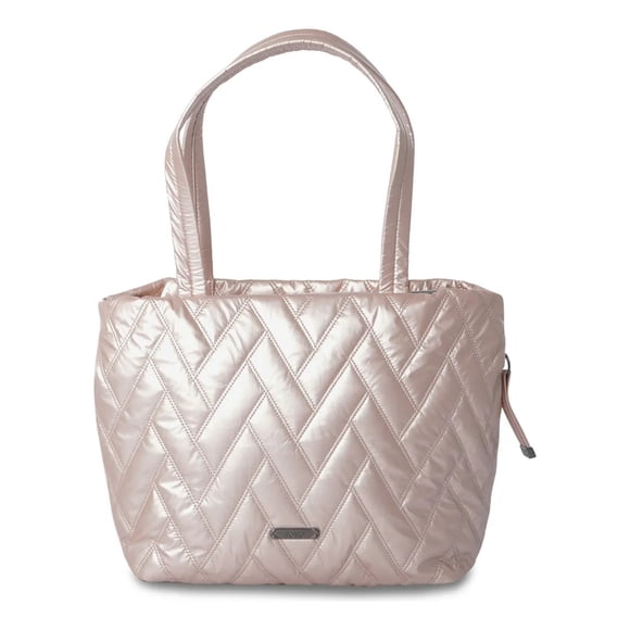 Shopping Bag Mediano Para Mujer Savanha Beige/metalizado