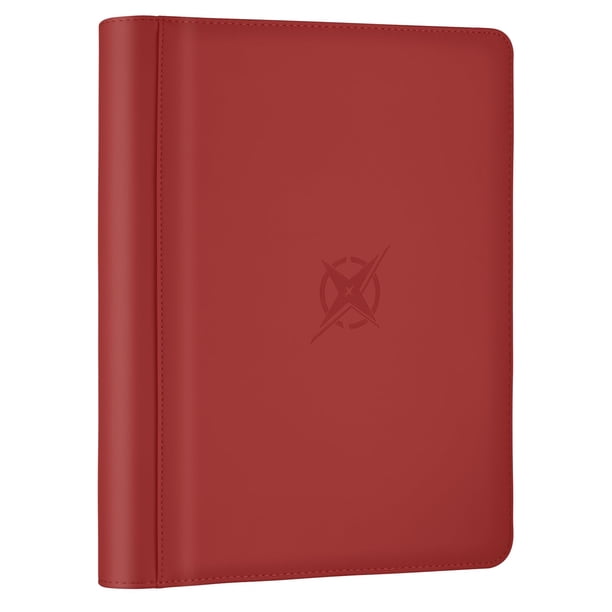 Archivador Para Cartas Coleccionables De 9 Bolsillos Con Cierre De Cremallera Rojo Para 540 Cartas